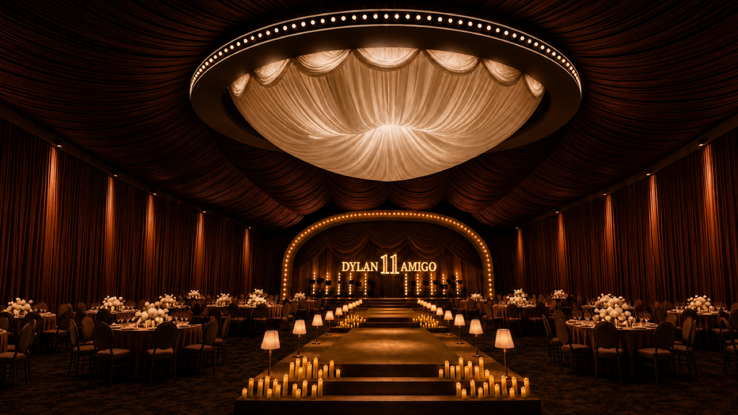 Theatre Multi-Drape wedding design project cover